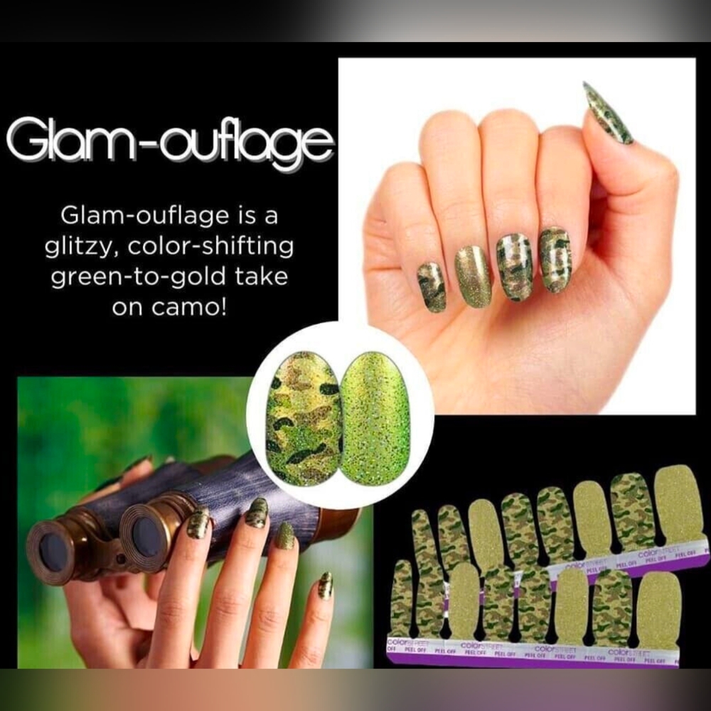 Stocking Stuffer! Color Street 100% Real Nail Polish Strips in Glam-ouflage